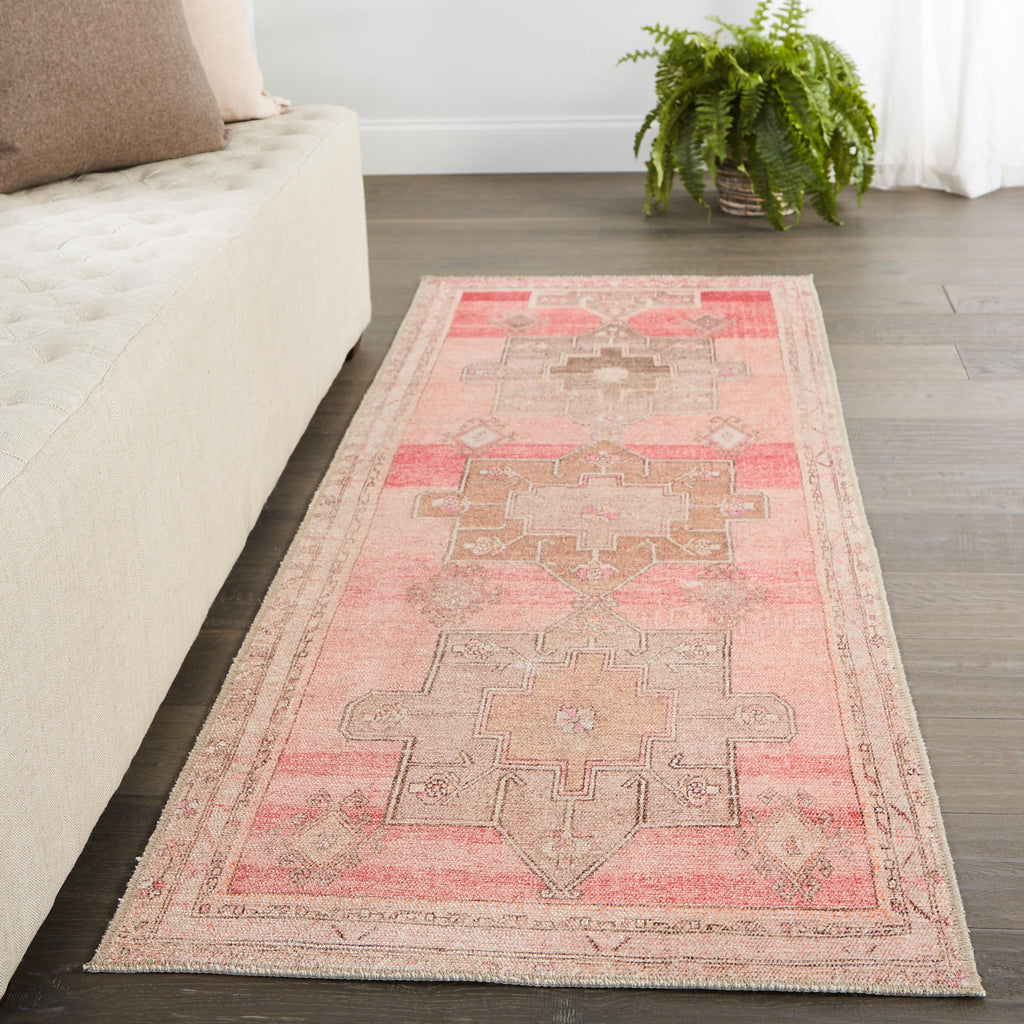 Vibe By Jaipur Living Faron Medallion Pink/ Tan Runner Rug (2'6"X10')