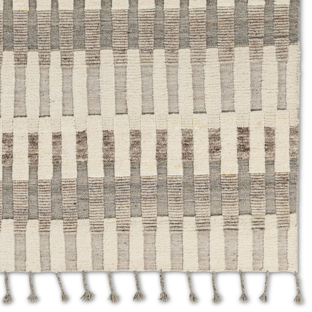 Jaipur Living Izza Hand-Knotted Striped Cream/ Taupe Area Rug (9'X12')