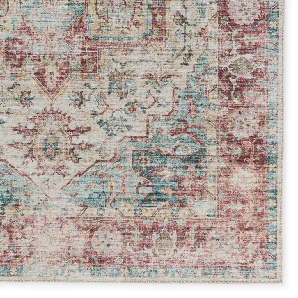 Vibe By Jaipur Living Vandran Medallion Dark Red/ Teal Area Rug (7'6"X9'6")