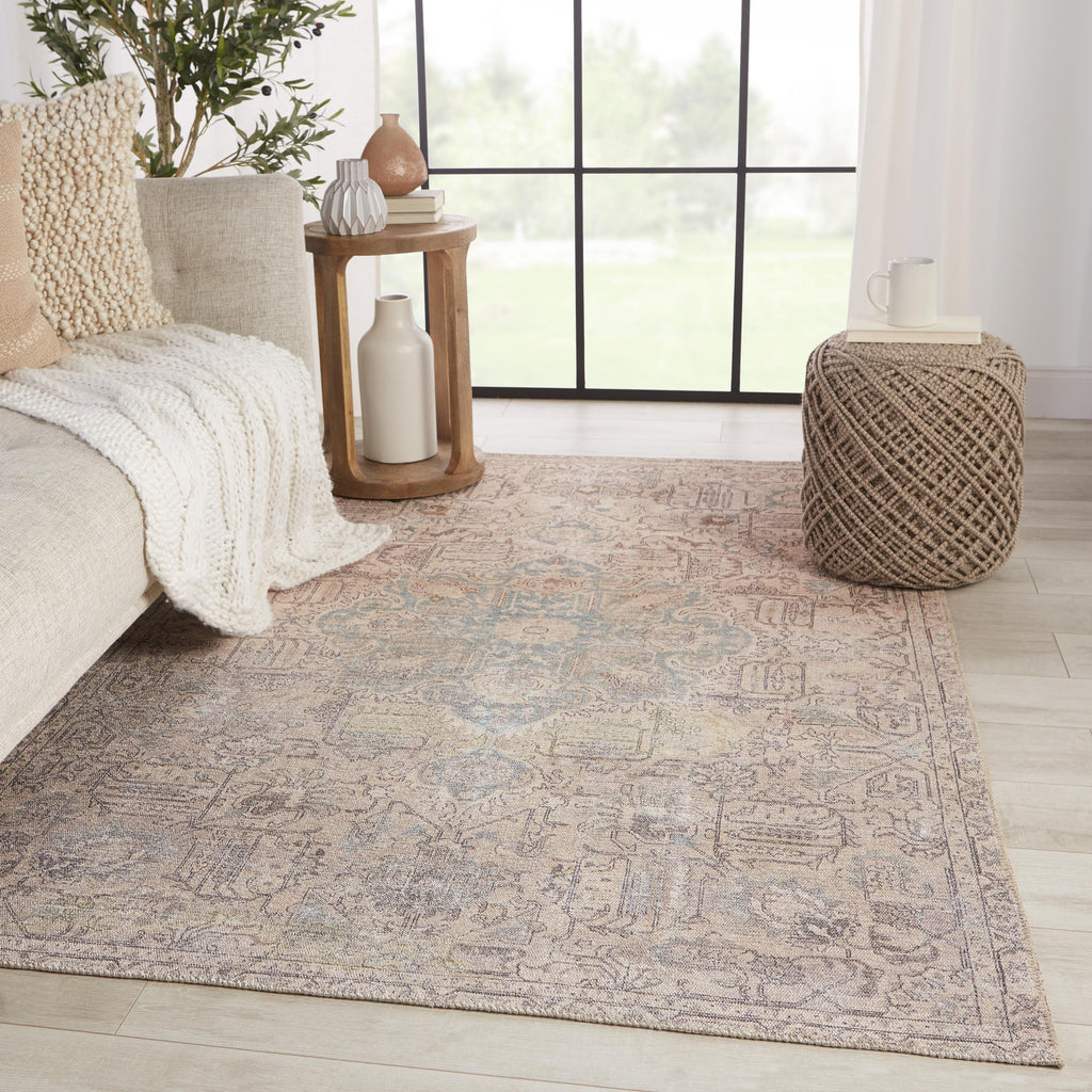 Jaipur Living Parisa Medallion Light Blue/ Light Tan Area Rug (9'X12')