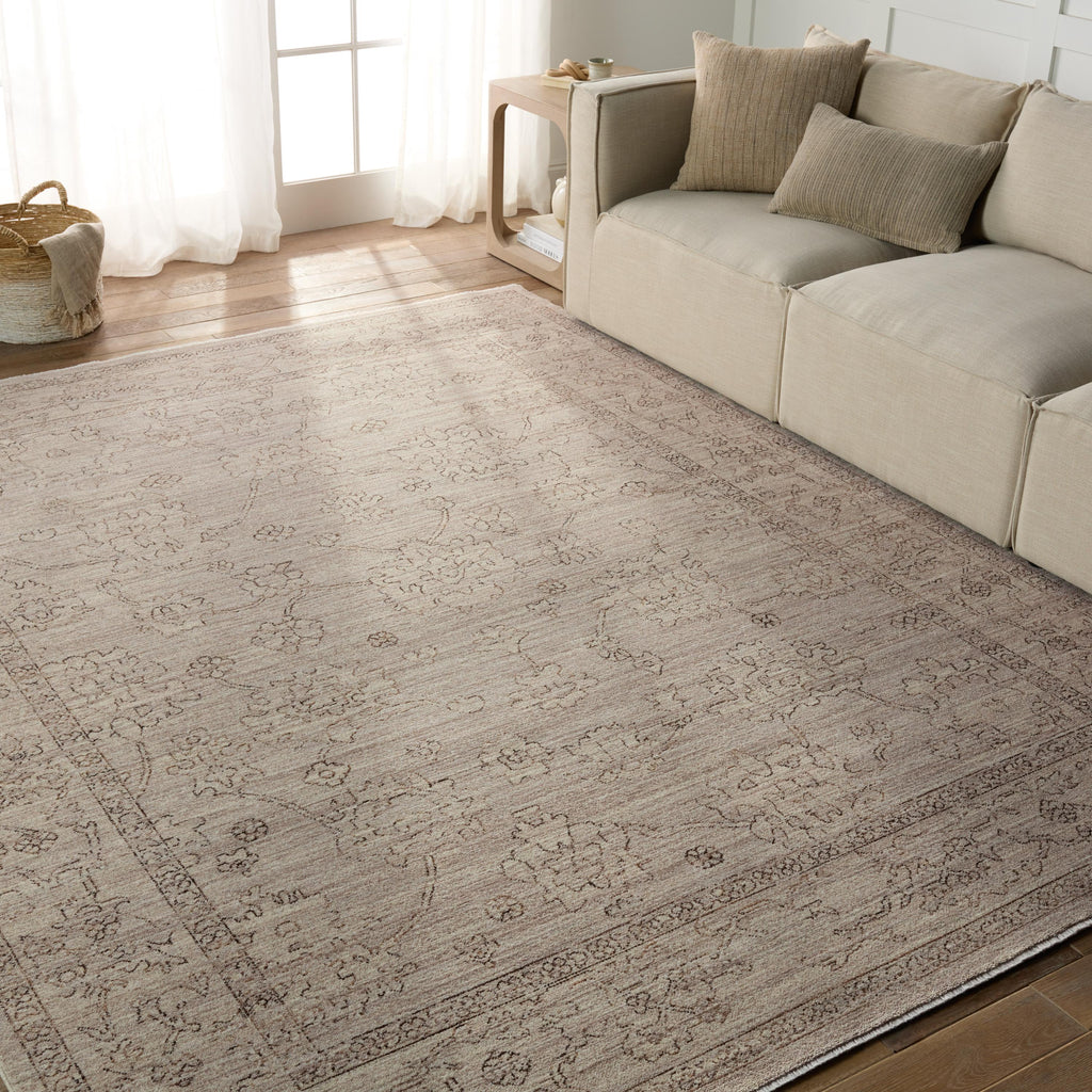 Vibe By Jaipur Living Camille Floral Gray/ Brown Area Rug (9'6"X12'6")