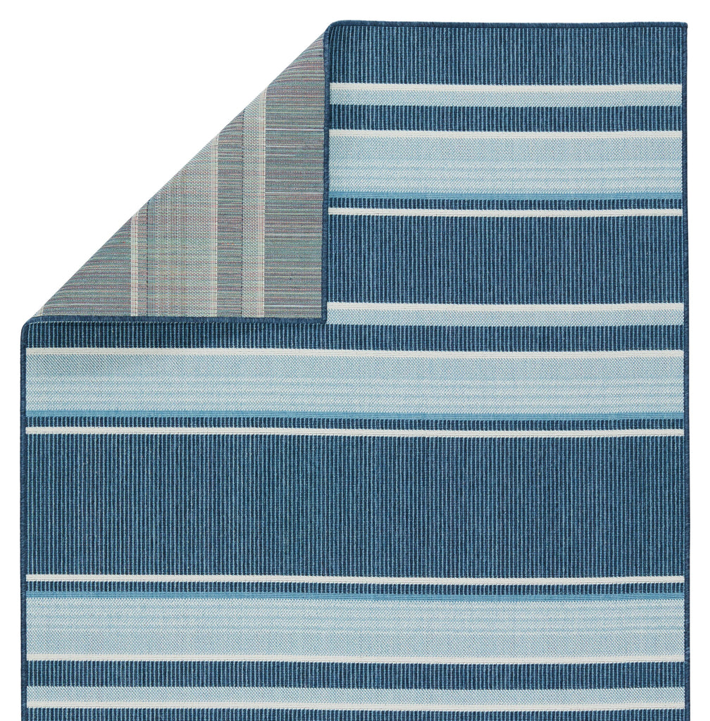 Vibe By Jaipur Living Devato Indoor/ Outdoor Striped Blue/ Cream Area Rug (4'X6')