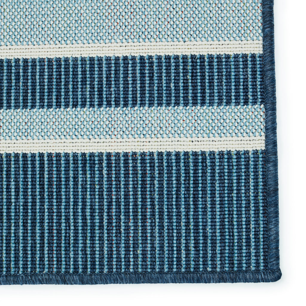 Vibe By Jaipur Living Devato Indoor/ Outdoor Striped Blue/ Cream Area Rug (9'X12')