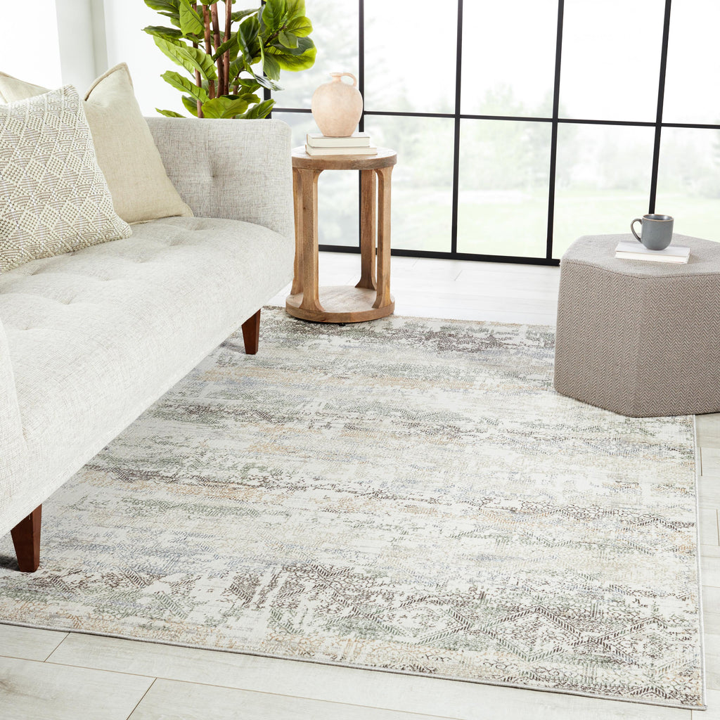 Vibe By Jaipur Living Chantel Trellis Gray/ Green Area Rug (9'3"X12')