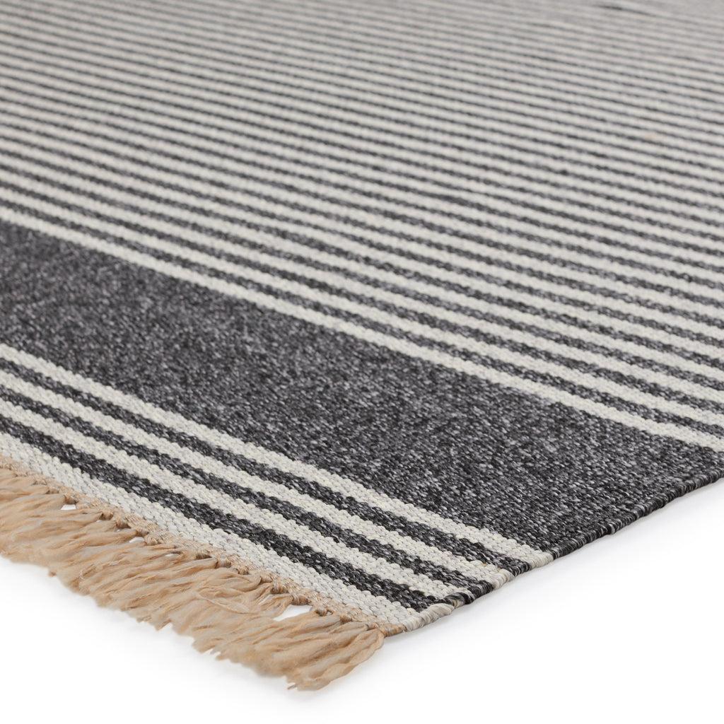 Vibe By Jaipur Living Strand Indoor/ Outdoor Striped Dark Gray/ Beige Area Rug (2'X3')