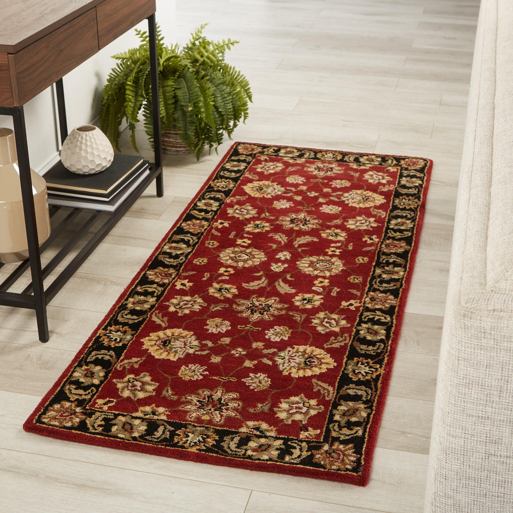 Jaipur Living Anthea Handmade Floral Red/ Black Runner Rug (3'X12')