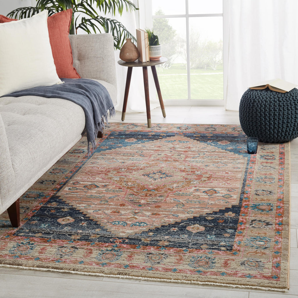 Vibe By Jaipur Living Elizar Medallion Blush/ Dark Blue Area Rug (5'X7'6")