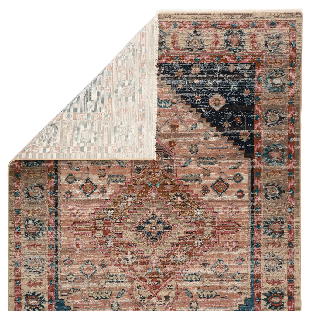 Vibe By Jaipur Living Elizar Medallion Blush/ Dark Blue Area Rug (9'6"X12'7")