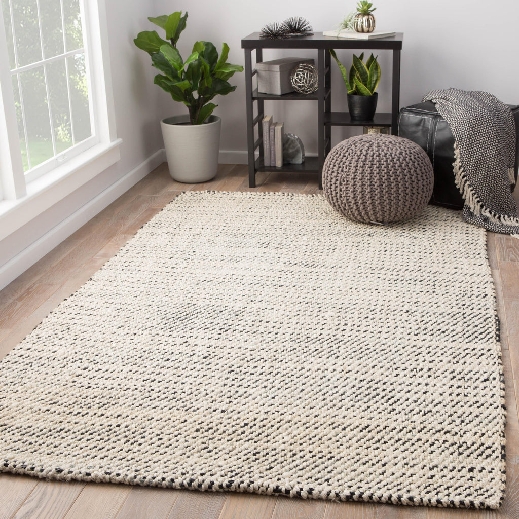 Jaipur Living Almand Natural Solid White/ Black Area Rug (2'X3')