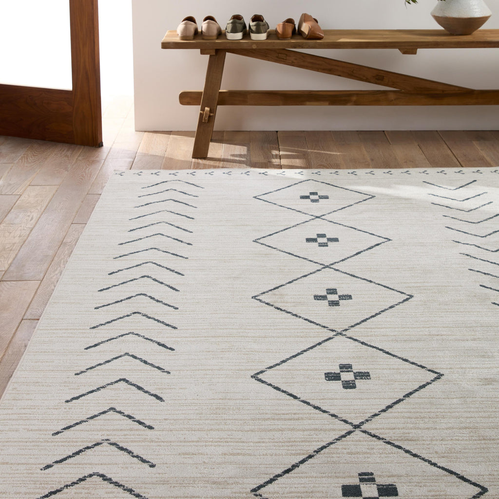 Vibe By Jaipur Living Taos Tribal Cream/ Dark Slate Runner Rug (2'X6')