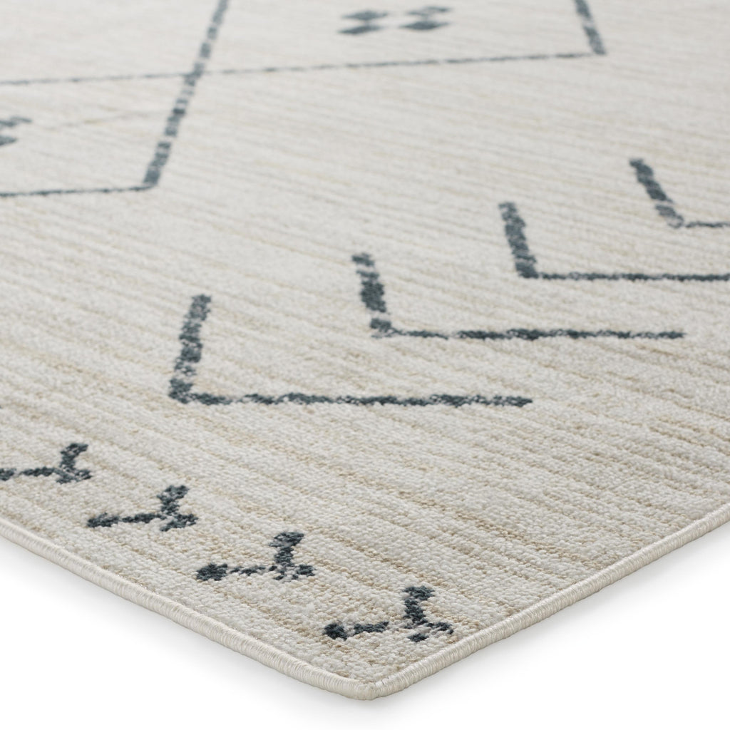 Vibe By Jaipur Living Taos Tribal Cream/ Dark Slate Area Rug (6'7"X9'6")