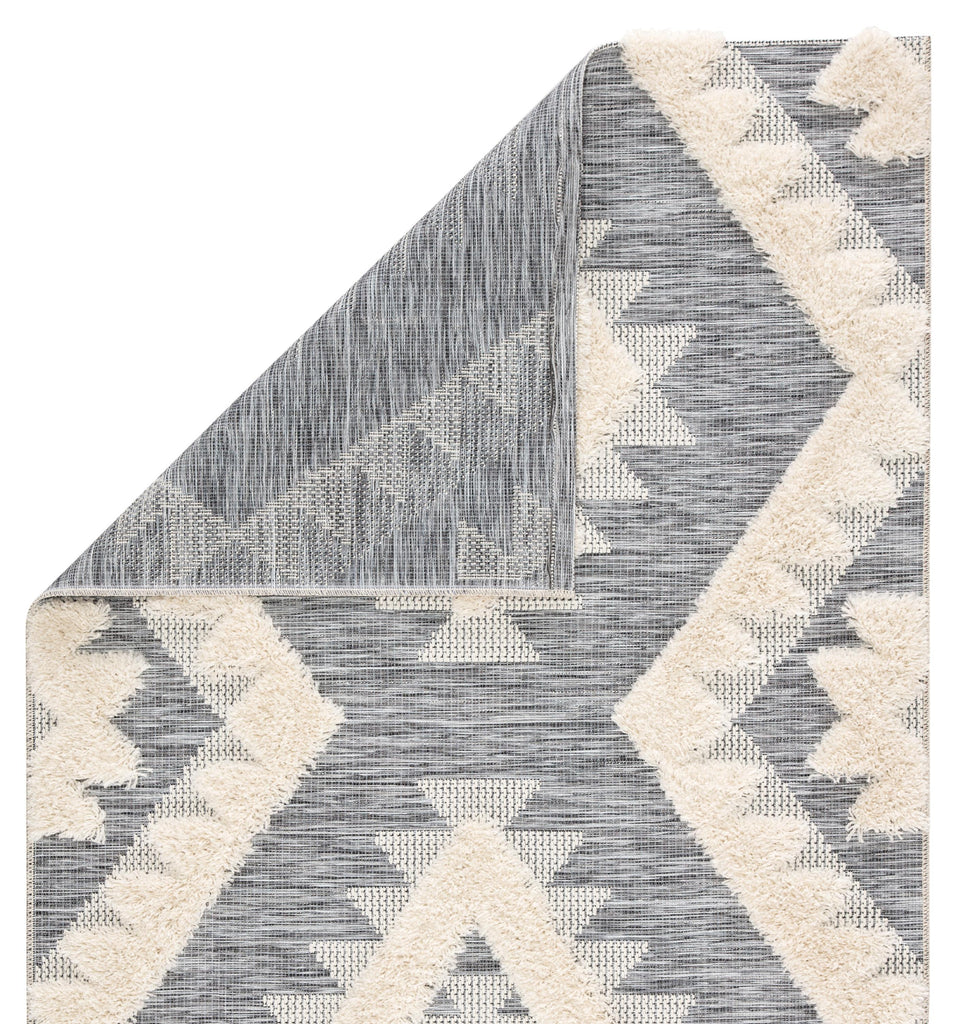 Jaipur Living Makaya Indoor/ Outdoor Geometric Gray/ Cream Area Rug (4'X5'7")