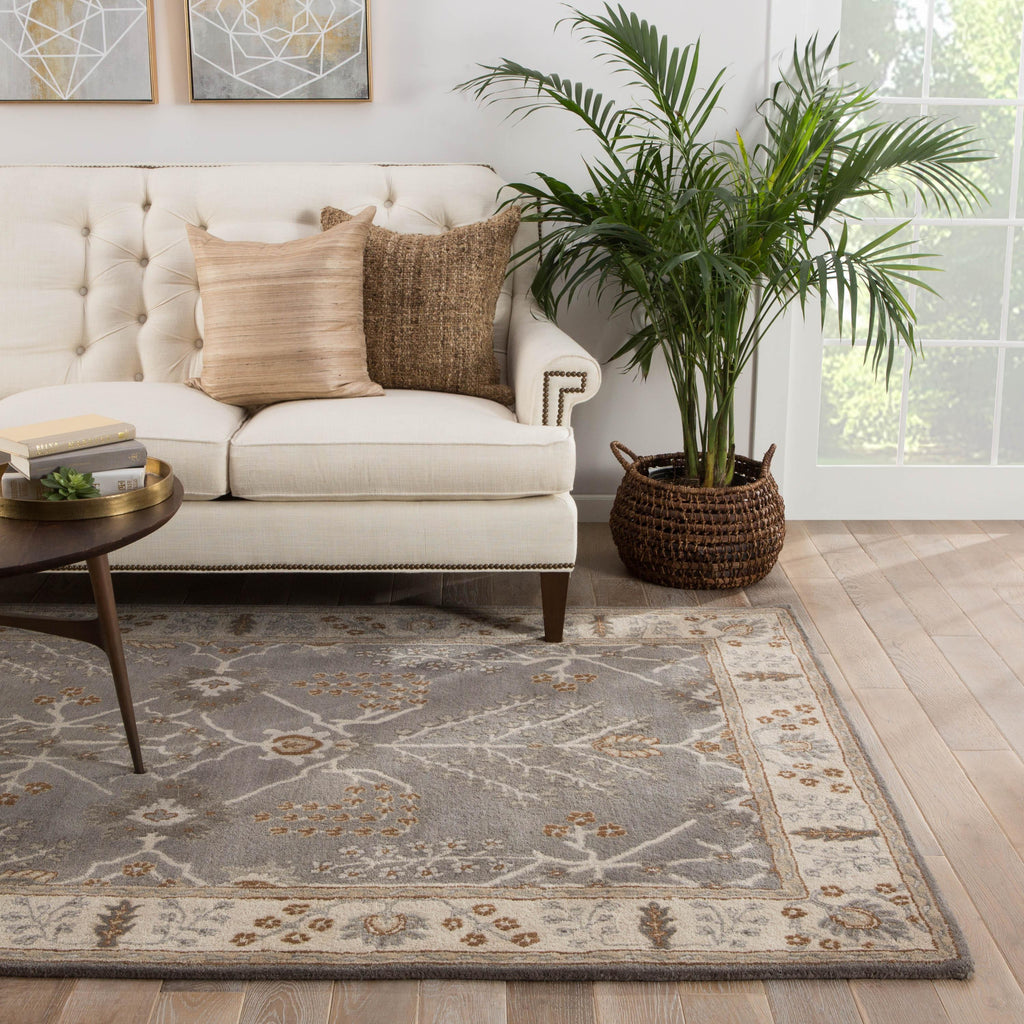 Jaipur Living Chambery Handmade Floral Gray/ Beige Area Rug (8'X10')