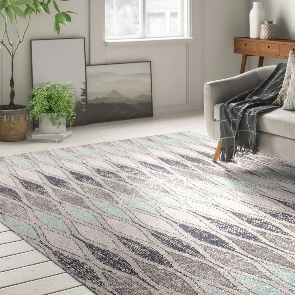 Jaipur Living Norwich Indoor/ Outdoor Geometric Gray/ Blue Area Rug (8'10"X12')