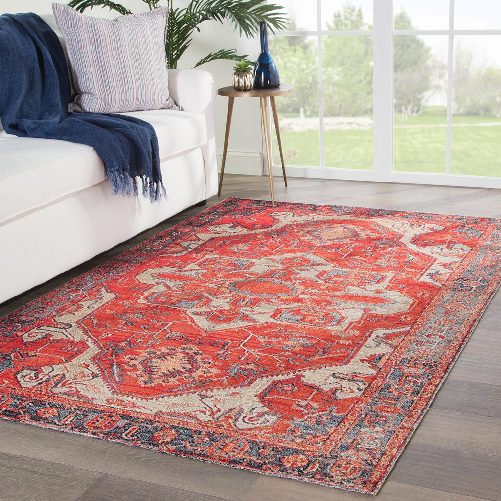 Jaipur Living Leighton Indoor/ Outdoor Medallion Red/ Blue Area Rug (2'X3')