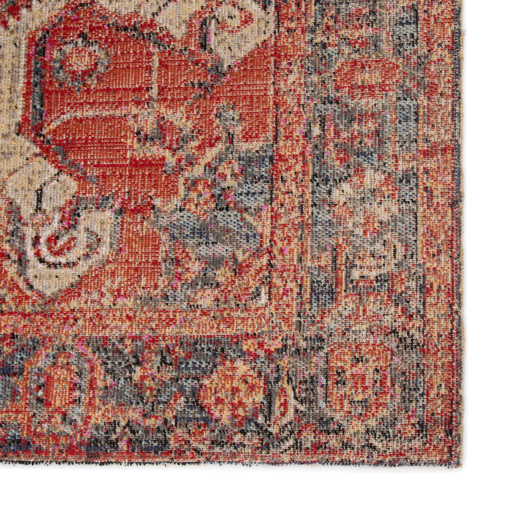 Jaipur Living Leighton Indoor/ Outdoor Medallion Red/ Blue Area Rug (5'3"X7'6")