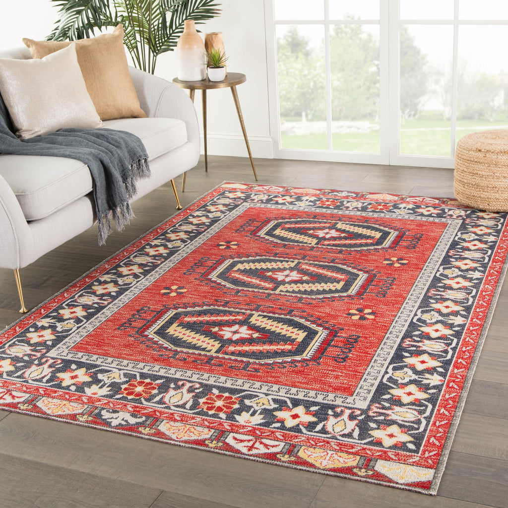 Jaipur Living Miner Indoor/ Outdoor Medallion Red/ Yellow Area Rug (2'X3')