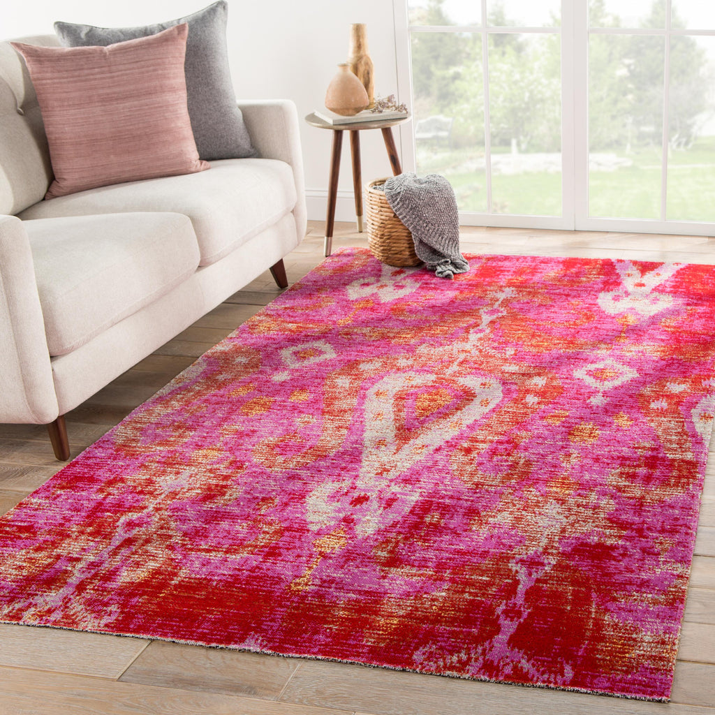 Jaipur Living Zenith Indoor/ Outdoor Ikat Pink/ Orange Area Rug (8'10"X12')