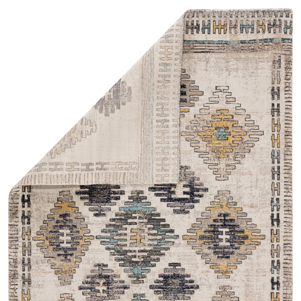 Jaipur Living Dez Indoor/ Outdoor Tribal Blue/ Yellow Runner Rug (2'6"X8')