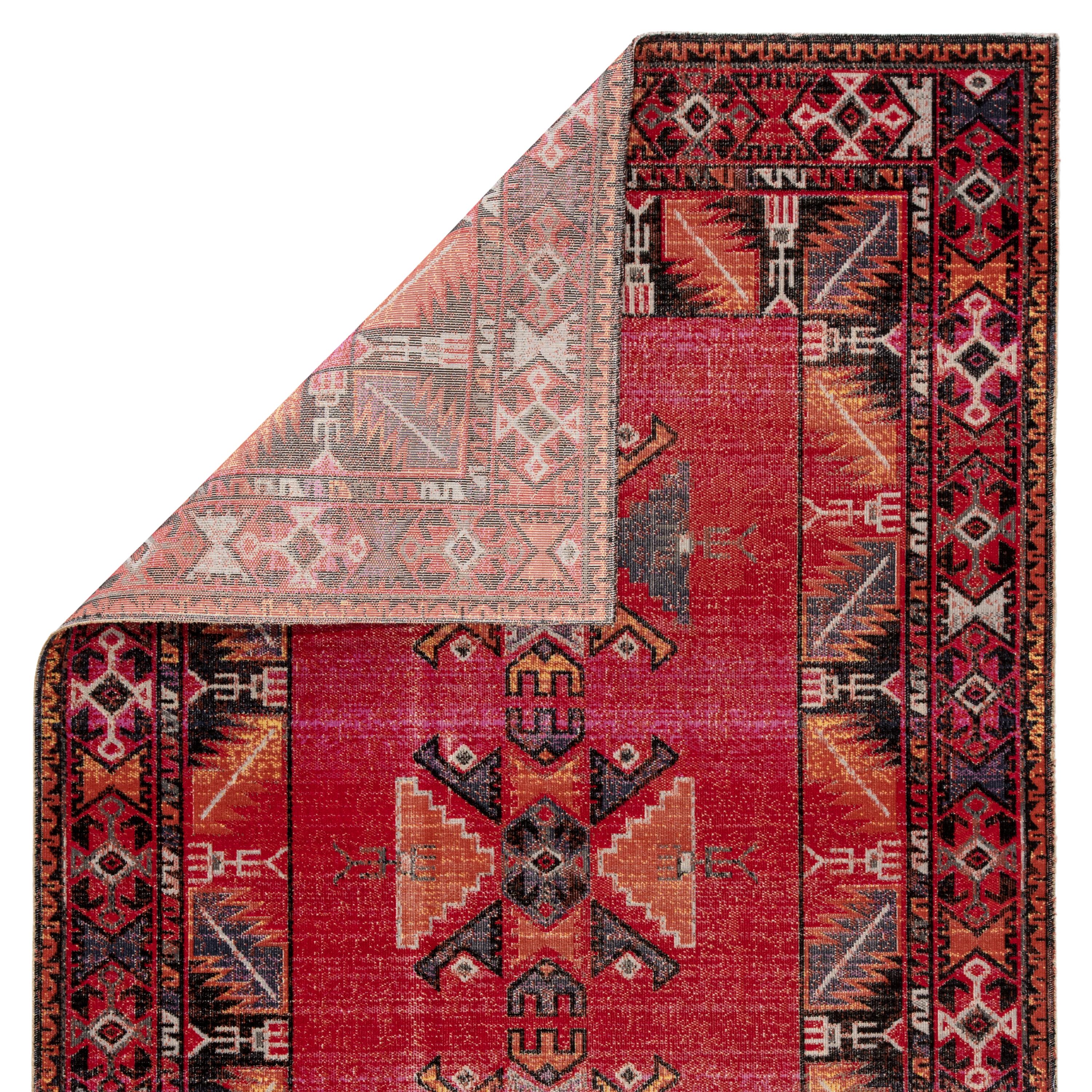 Jaipur Living Paloma Indoor/ Outdoor Tribal Red/ Black Area Rug (5'3X7'6)