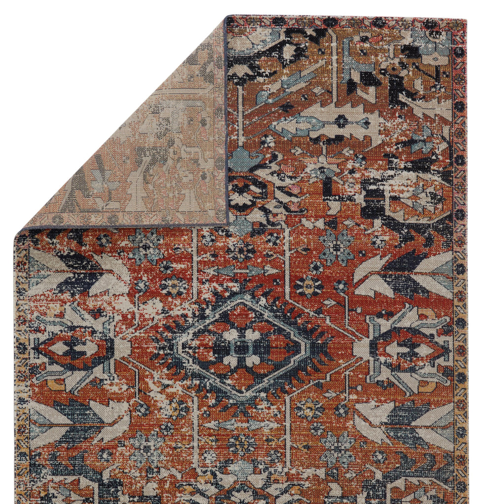 Jaipur Living Ansilar Indoor/ Outdoor Medallion Orange/ Blue Runner Rug (2'6"X8')