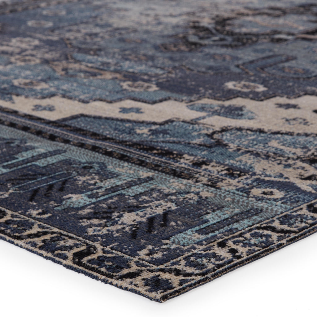 Jaipur Living Cicero Indoor/ Outdoor Medallion Blue/ Gray Area Rug (5'3"X7'6")