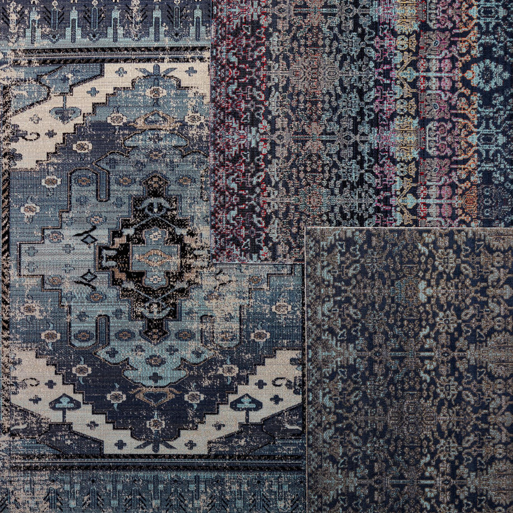 Jaipur Living Cicero Indoor/ Outdoor Medallion Blue/ Gray Area Rug (5'3"X7'6")