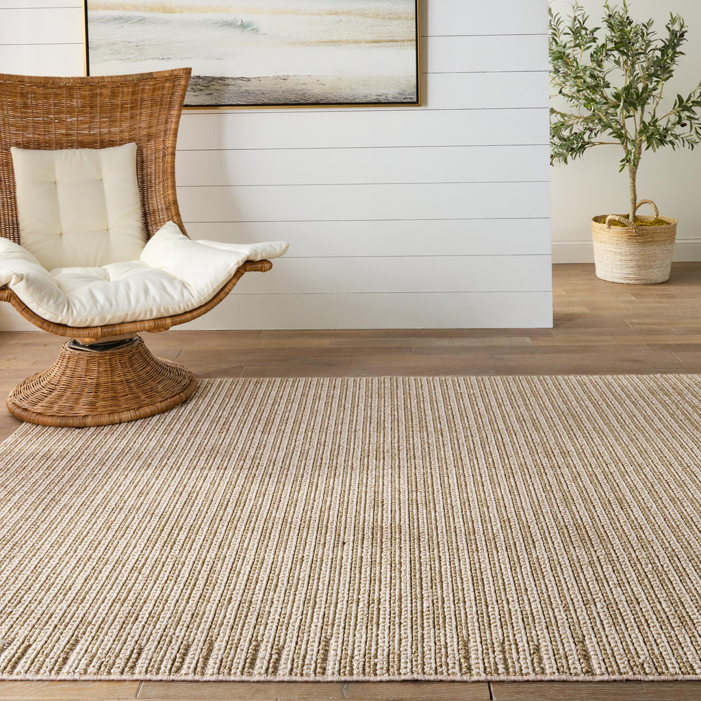 Jaipur Living Arlyn Indoor/ Outdoor Striped Cream/ Beige Area Rug (4'X6')