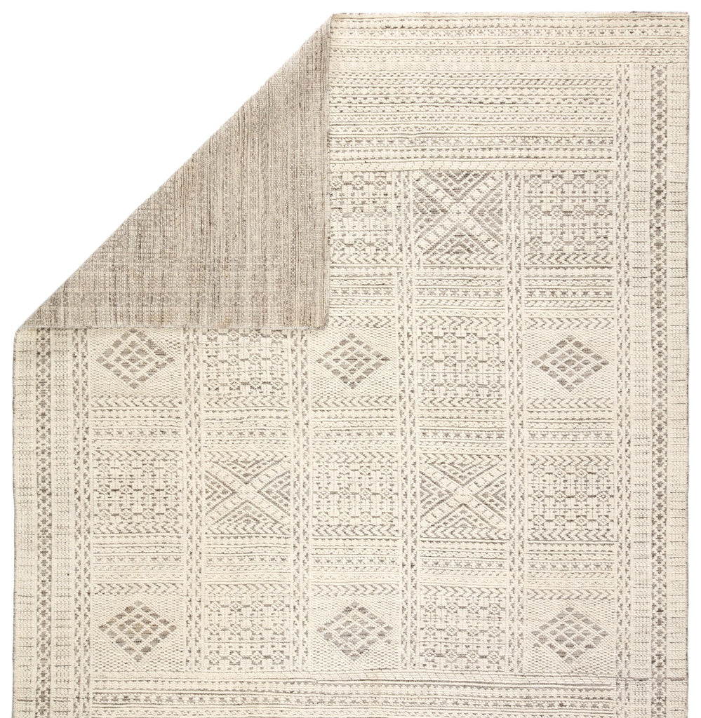 Jaipur Living Jadene Hand-Knotted Geometric White/ Light Gray Area Rug (5'X8')