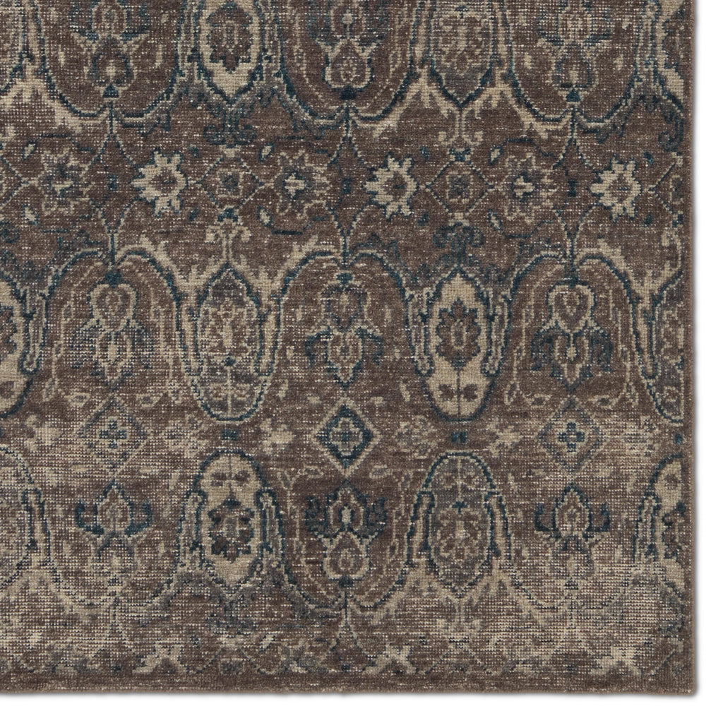 Jaipur Living Williamsburg Hand-Knotted Medallion Gray/ Navy Area Rug (9'X12')