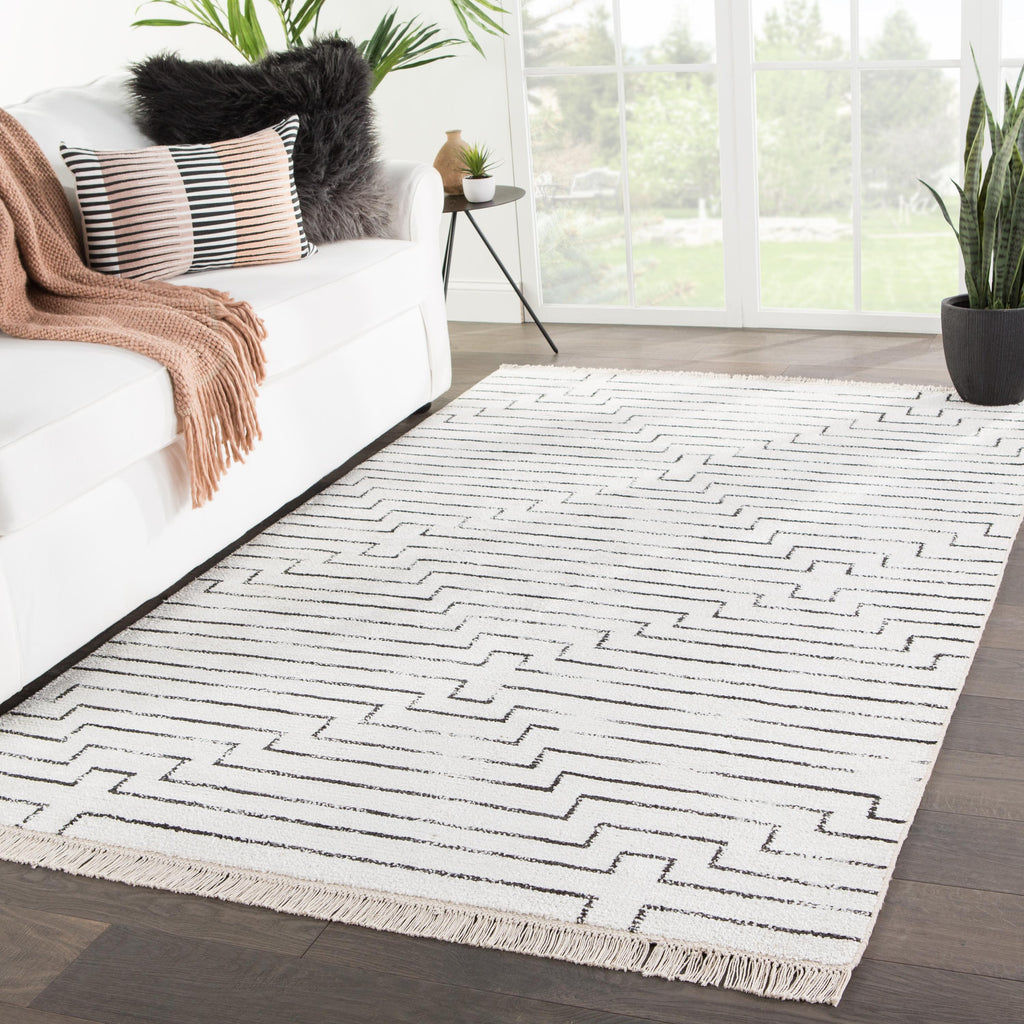 Jaipur Living Alloy Handmade Geometric White/ Black Area Rug (8'X11')