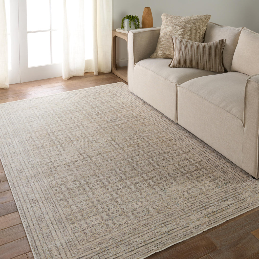 Jaipur Living Vesper Geometric Cream/ Light Gray Runner Rug (3'X8')