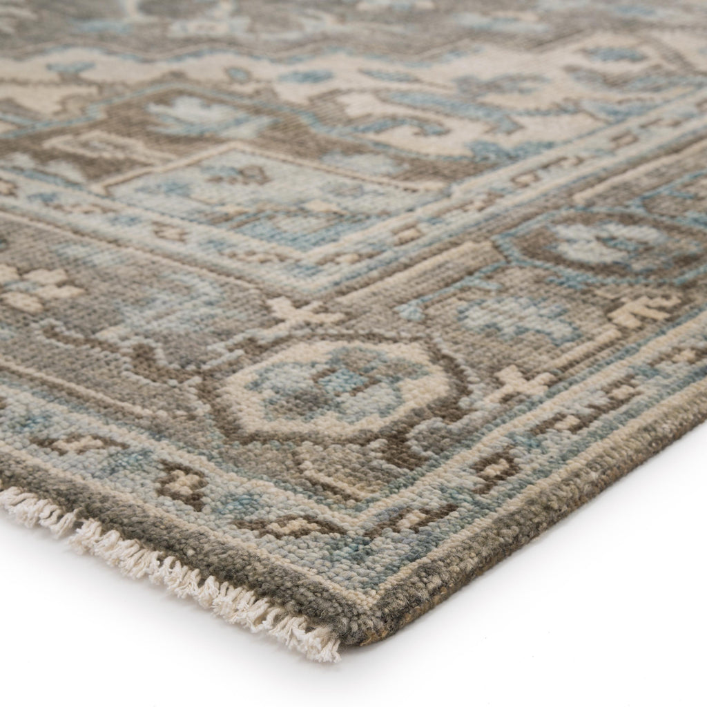 Jaipur Living Flynn Hand-Knotted Medallion Gray/ Blue Runner Rug (3'X12')