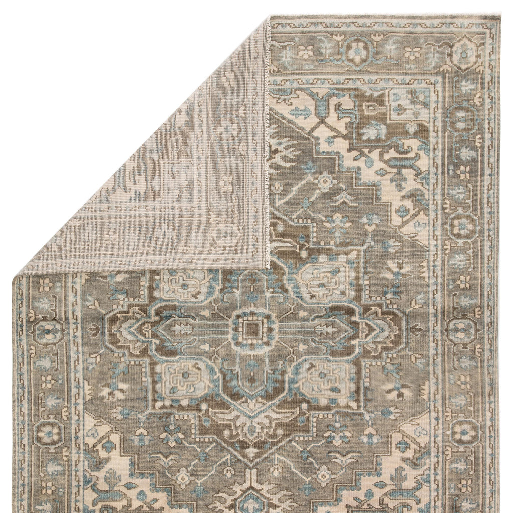 Jaipur Living Flynn Hand-Knotted Medallion Gray/ Blue Runner Rug (3'X12')