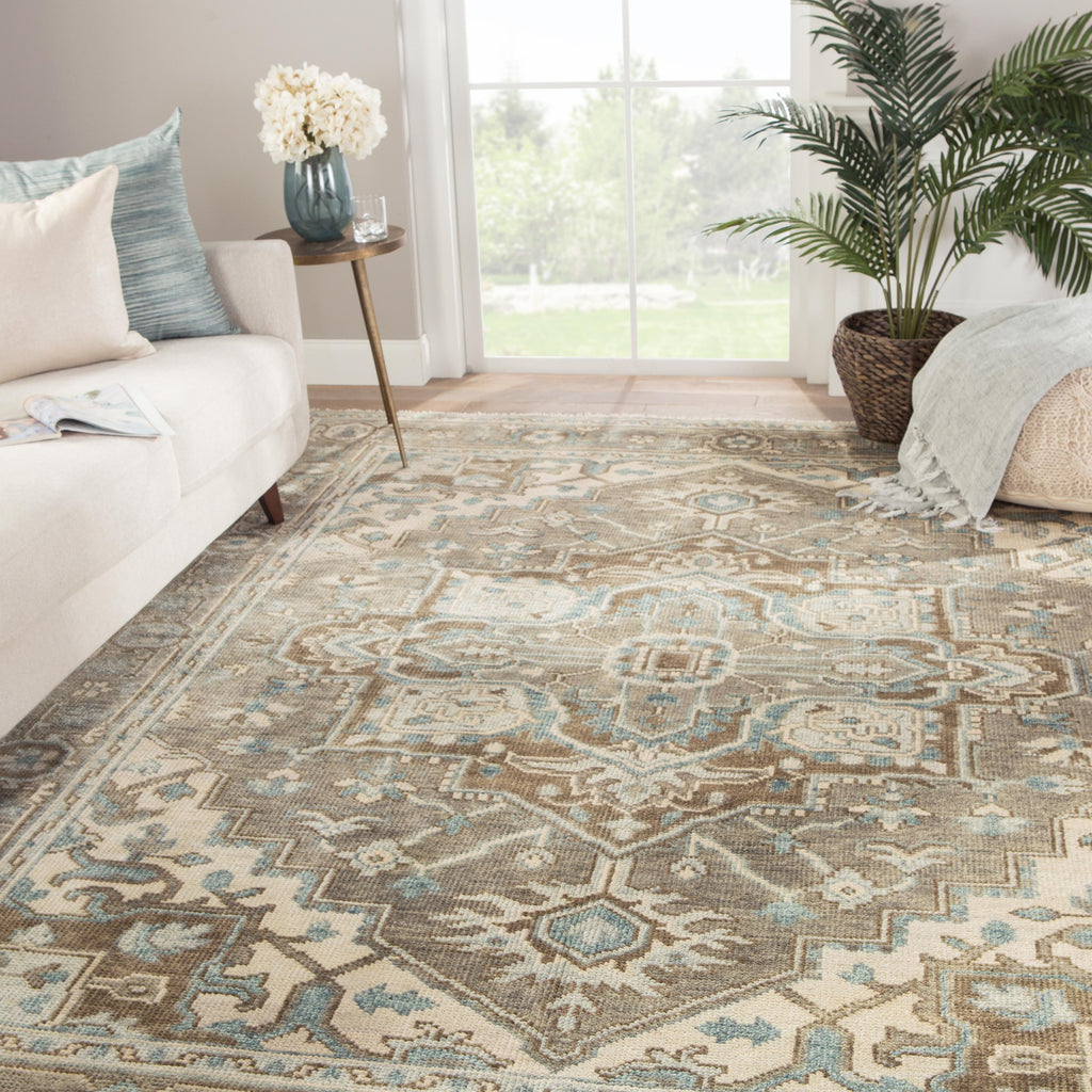 Jaipur Living Flynn Hand-Knotted Medallion Gray/ Blue Area Rug (12'X15')