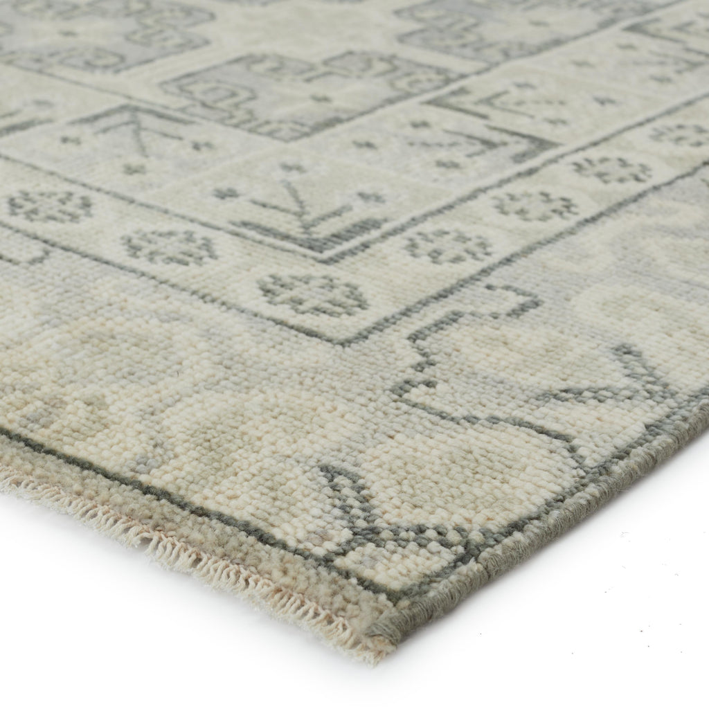 Jaipur Living Stage Hand-Knotted Bordered Ivory/ Green Runner Rug (3'X12')