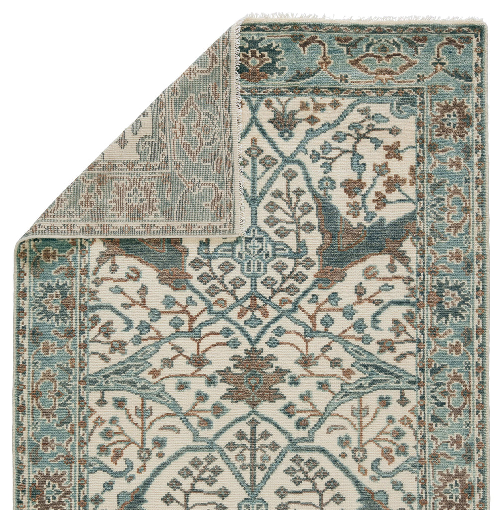 Jaipur Living Slayton Hand-Knotted Medallion Ivory/ Light Teal Area Rug (6'X9')