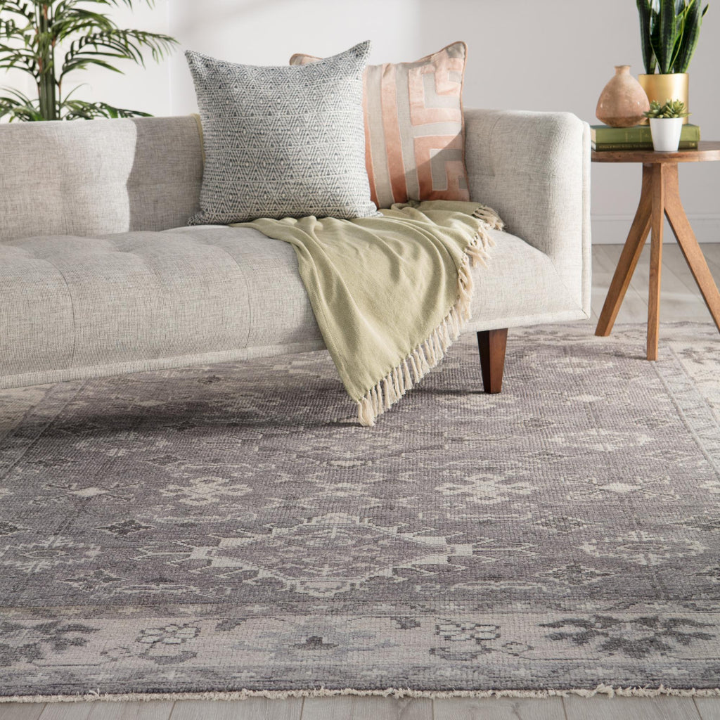 Jaipur Living Kella Hand-Knotted Medallion Gray Runner Rug (3'X12')