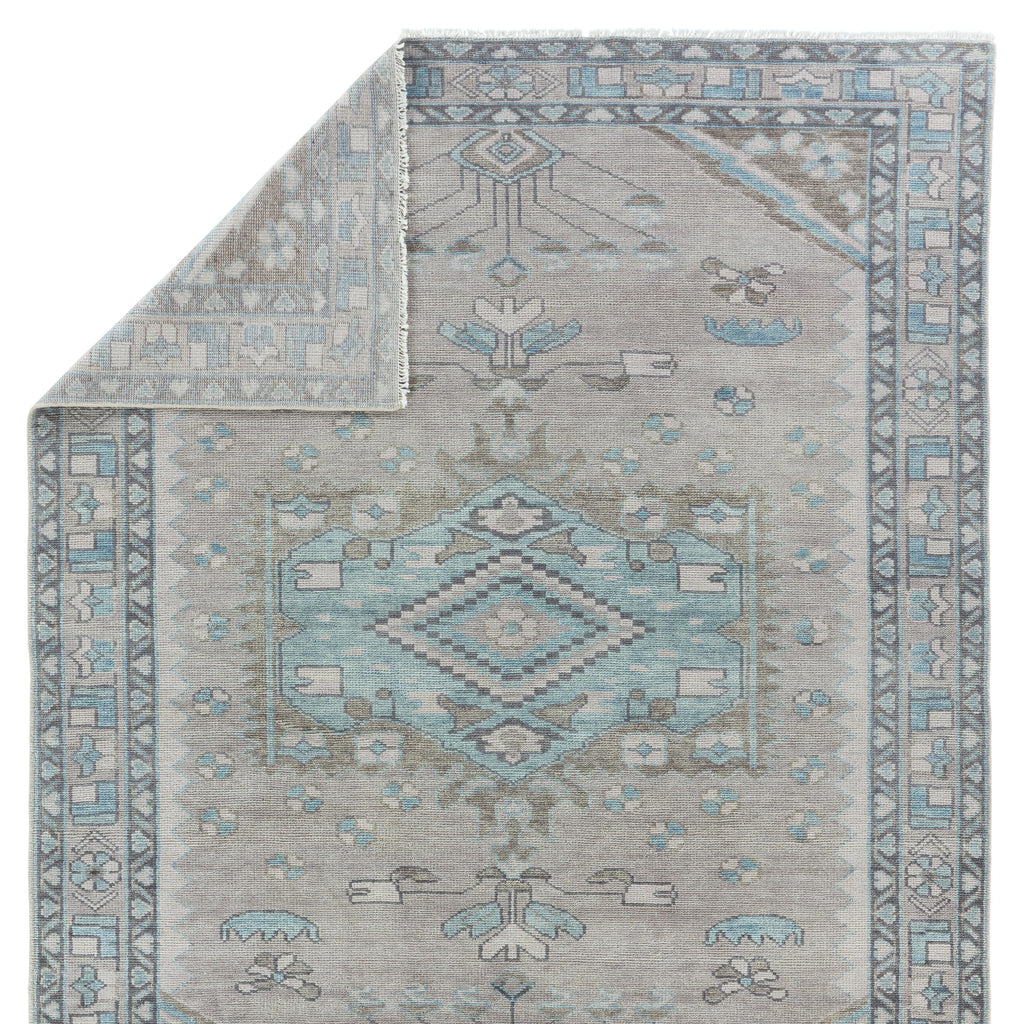 Jaipur Living Santita Hand-Knotted Medallion Gray/ Blue Area Rug (10'X14')