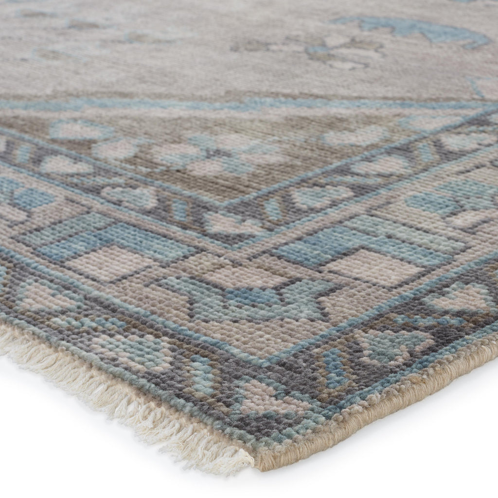 Jaipur Living Santita Hand-Knotted Medallion Gray/ Blue Area Rug (6'X9')