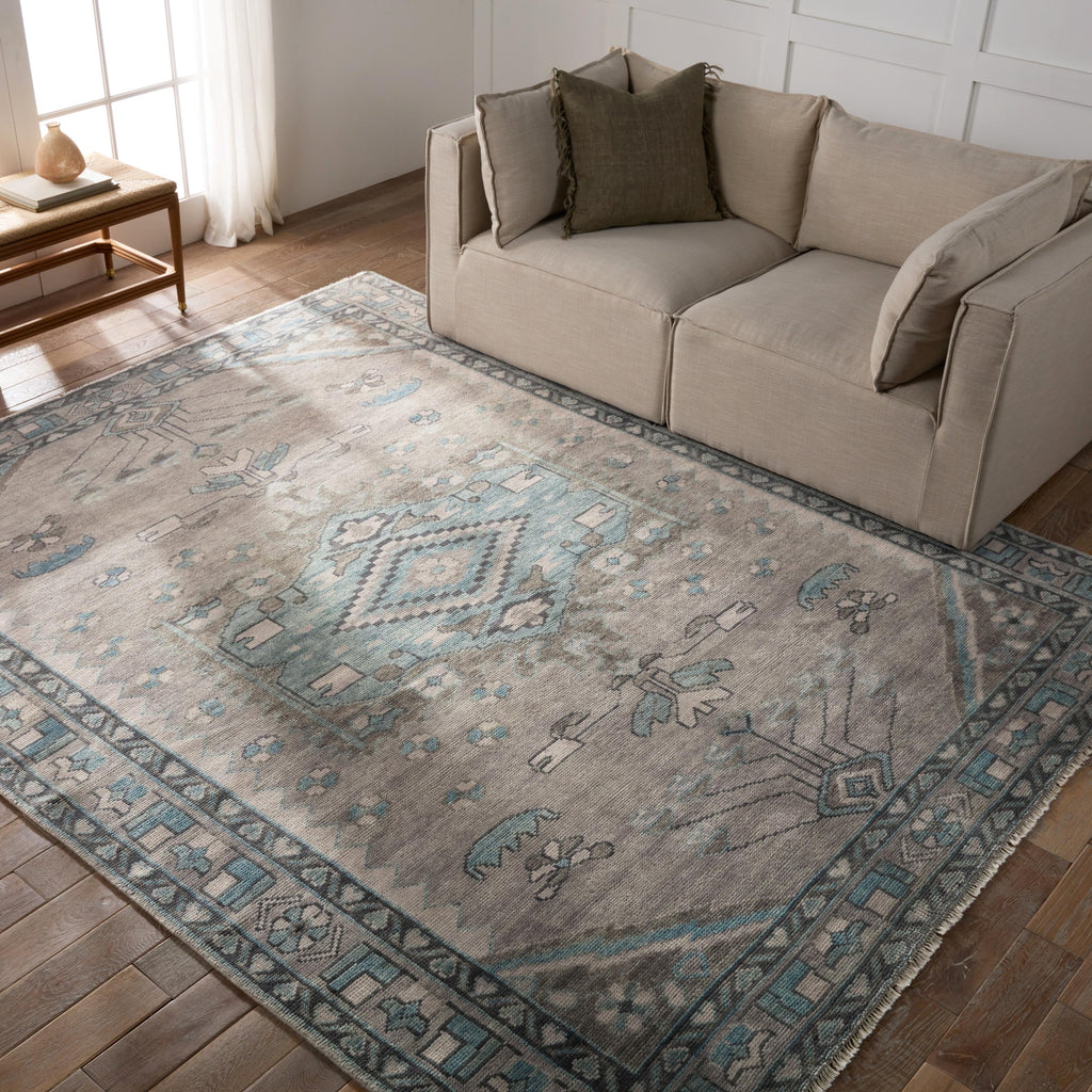 Jaipur Living Santita Hand-Knotted Medallion Gray/ Blue Area Rug (6'X9')