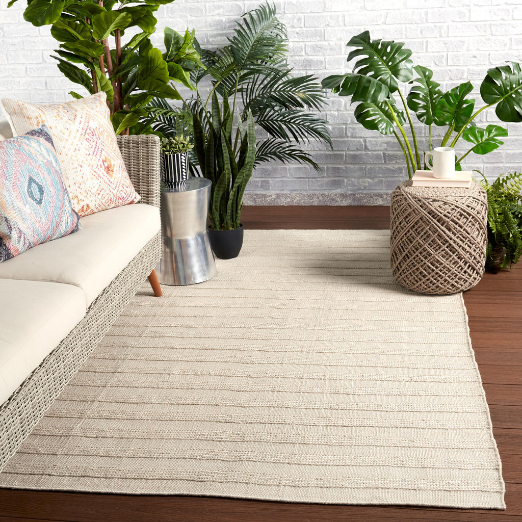 Jaipur Living Miradero Indoor/ Outdoor Striped Ivory Area Rug (2'X3')