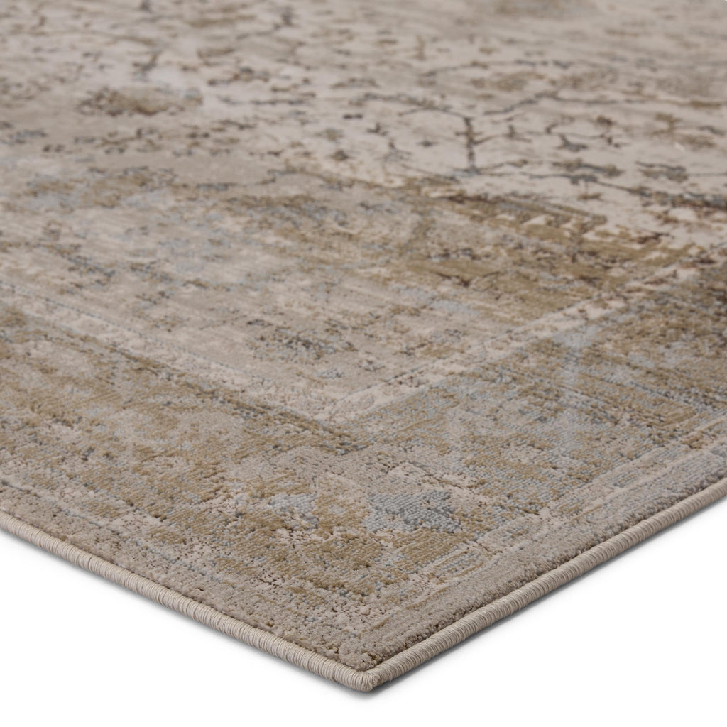 Vibe By Jaipur Living Tajsa Medallion Gray/ Gold Area Rug (6'7"X9'6")