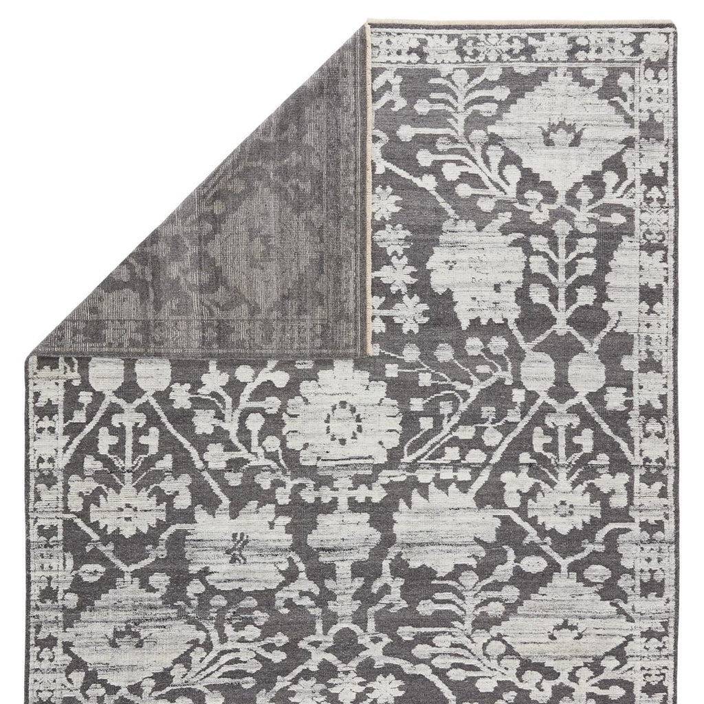 Jaipur Living Riona Hand-Knotted Floral Gray/ White Area Rug (9'X12')