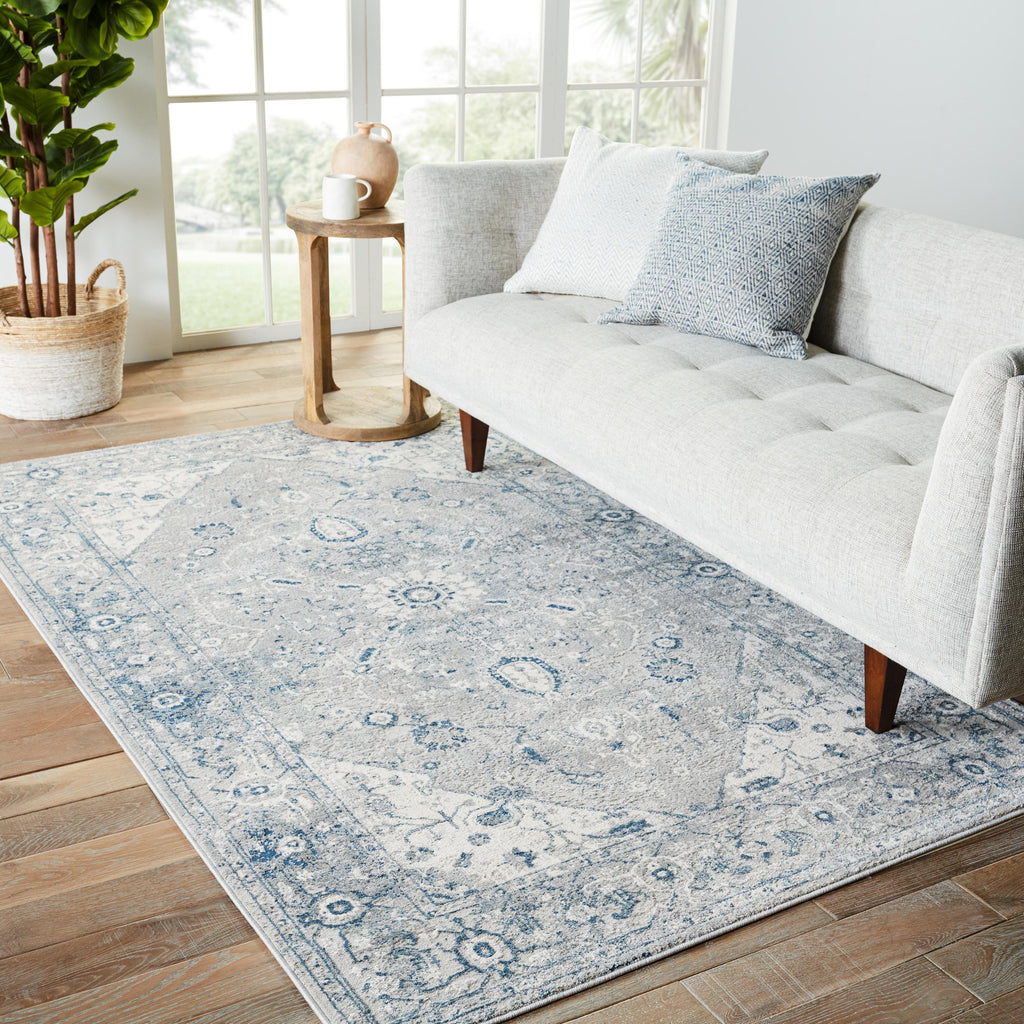 Vibe By Jaipur Living Dianella Medallion Light Gray/ Dark Blue Runner Rug (3'X8')