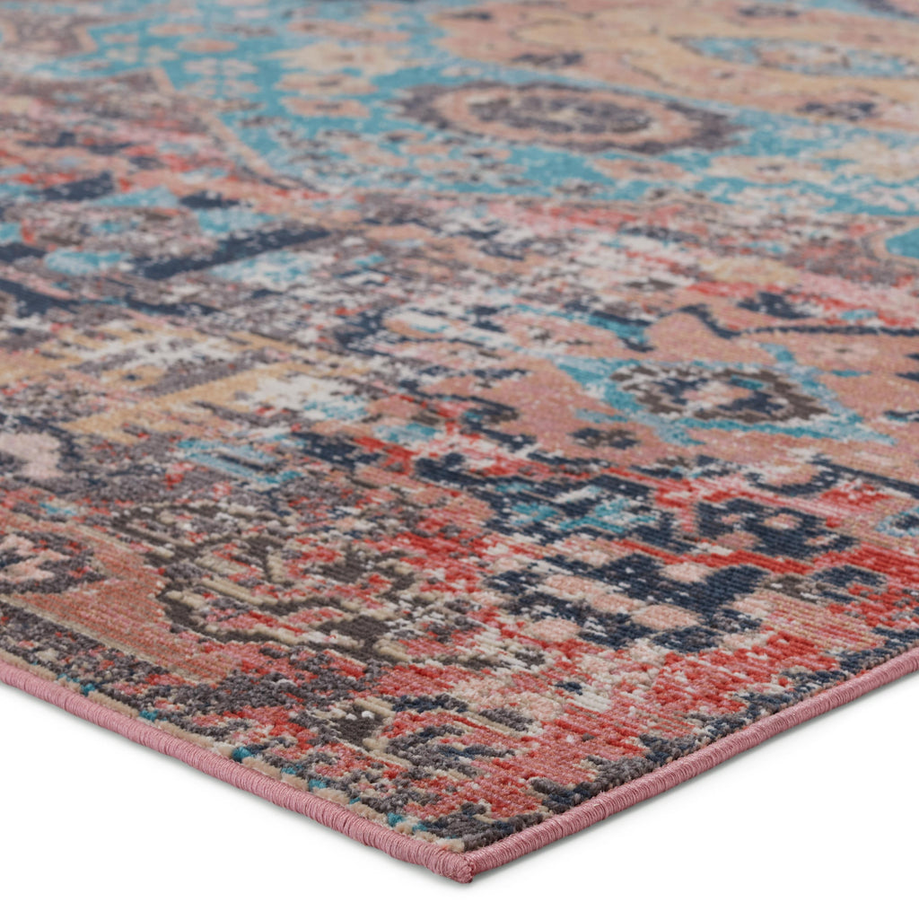 Vibe By Jaipur Living Presia Indoor/ Outdoor Medallion Red/ Teal Area Rug (4'X5'7")