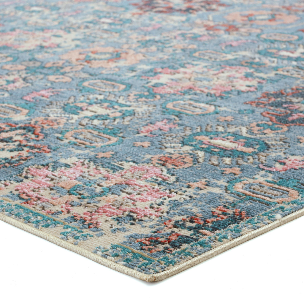 Vibe By Jaipur Living Farella Indoor/ Outdoor Oriental Blue/ Pink Runner Rug (2'6"X8')