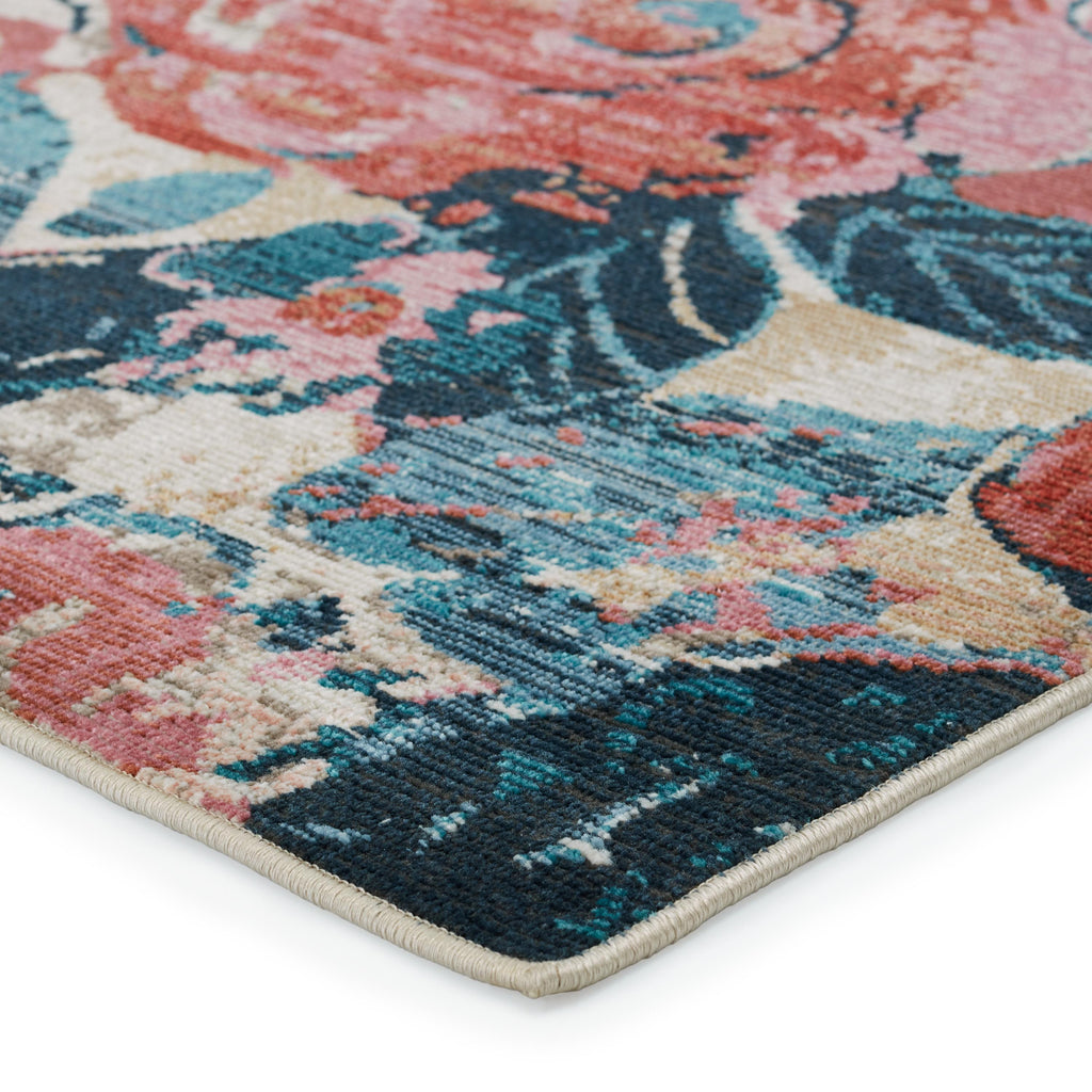 Vibe By Jaipur Living Illiana Indoor/ Outdoor Floral Pink/ Blue Area Rug (9'6"X12'7")