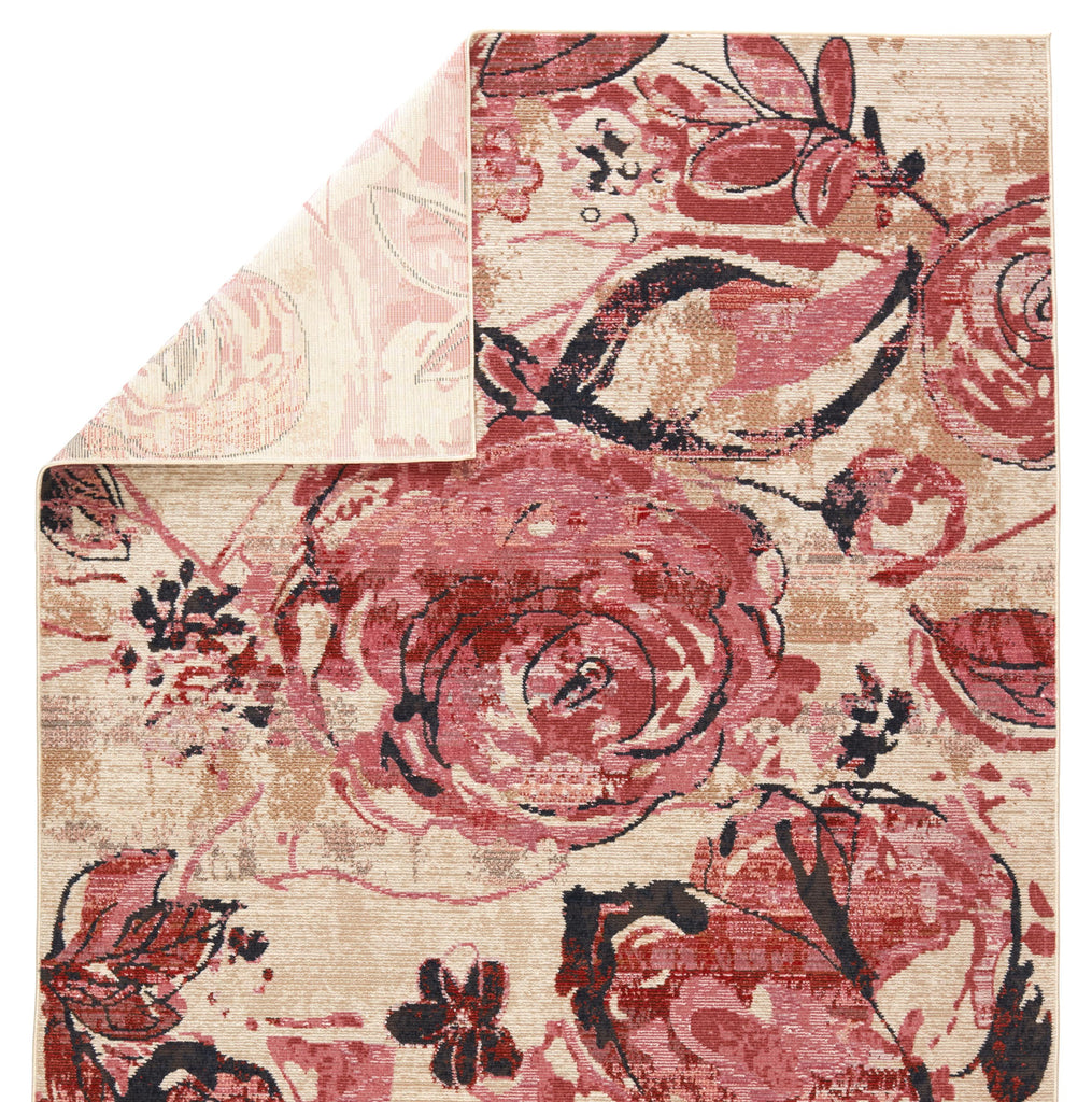 Vibe By Jaipur Living Hermione Indoor/ Outdoor Floral Pink/ Beige Area Rug (4'X5'7")