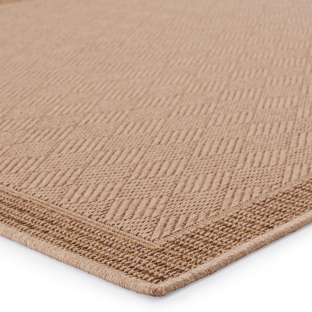 Vibe By Jaipur Living Pareu Indoor/ Outdoor Bordered Beige/ Light Brown Area Rug (5'3"X7'6")